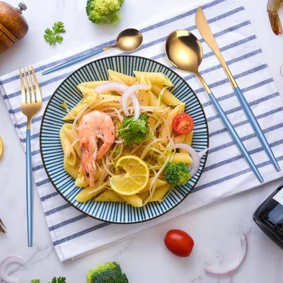 DINUO stainless steel golden tableware knife fork spoon silverware tableware set JYDN-L-043