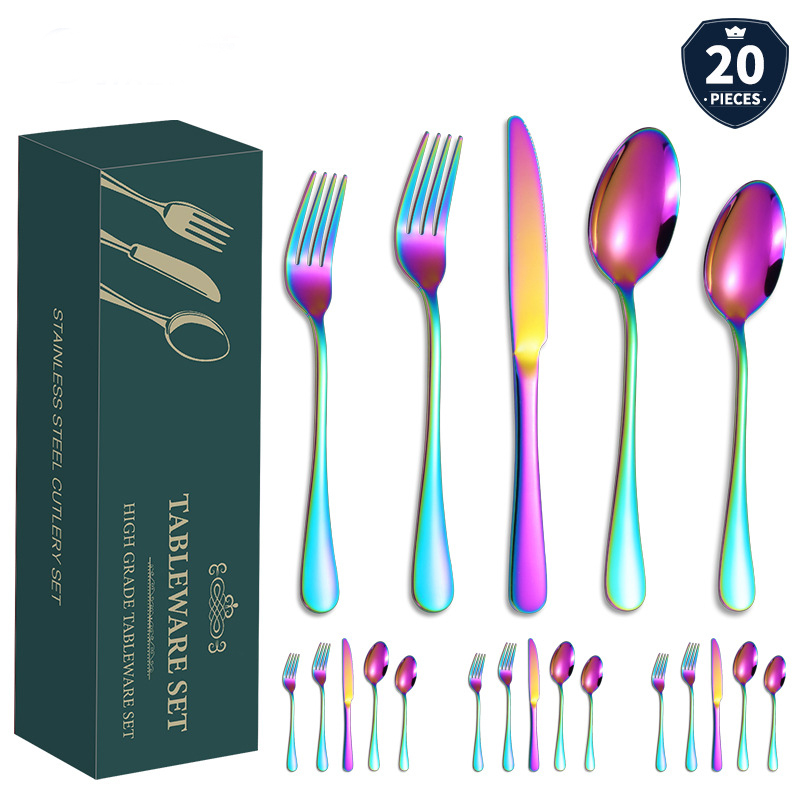 DINUO20 piece stainless steel Western style steak knife, fork, spoon gift box set JYDN-L-197
