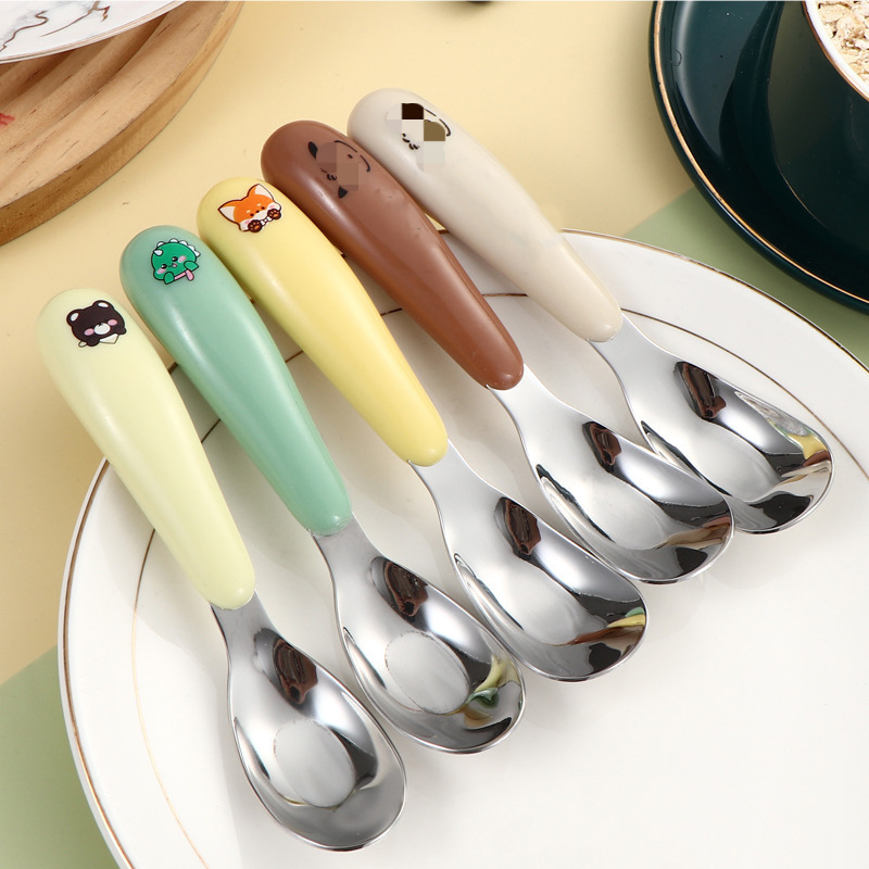 DINUO Cartoon Yuanbao Children Spoon Stainless Steel Baby Food Spoon JYDN-L-266