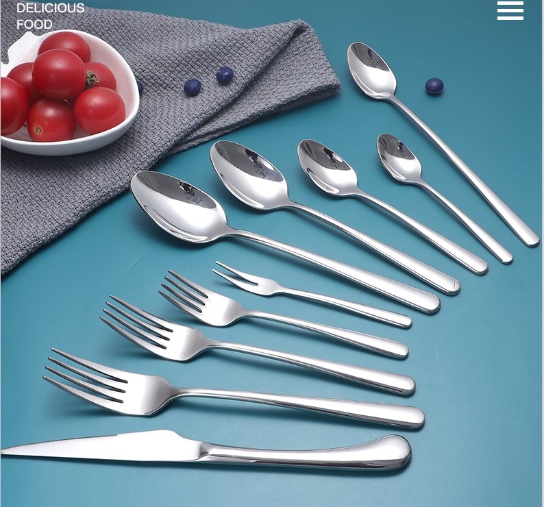 DINUO Restaurant Tableware 304 Silver Western Stainless Steel Tableware Set JYDN-L-072