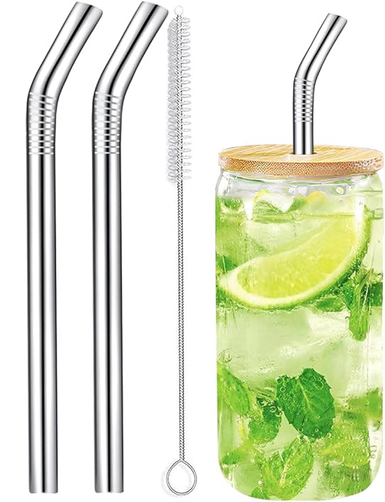 DINUO stainless steel 12mm straw, environmentally friendly and reusable curved straw JYDN-L-168
