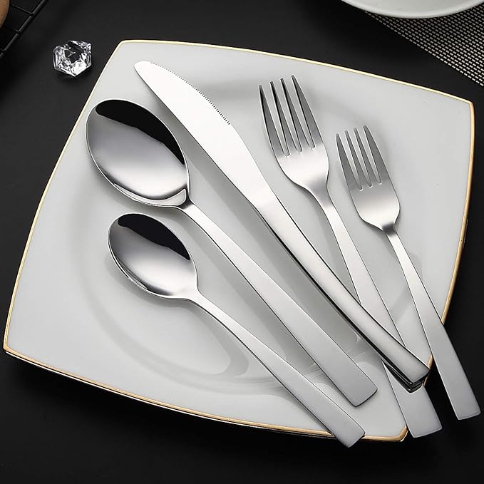 DINUO Modern Fashion Design Stainless Steel Knife/Fork/Spoon Mirror Polishing Tableware Set JYD-L153