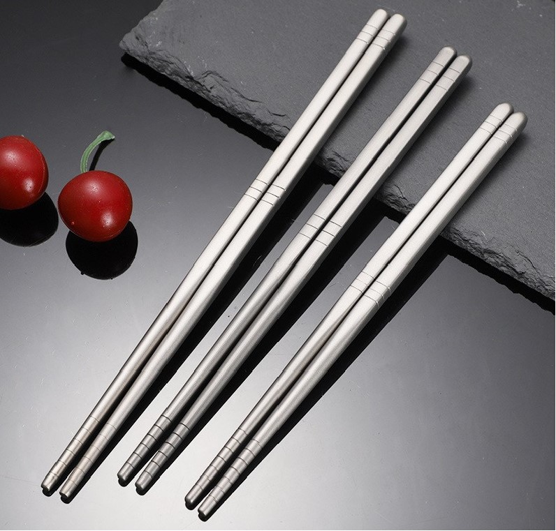 DINUO pure titanium six ring chopsticks simple style anti slip and anti rust tableware JYDN-L-151