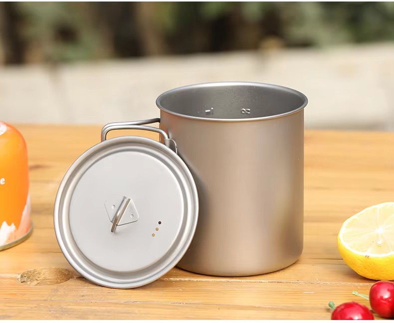 DINUO camping kettle titanium cup foldable handle suitable for outdoor camping JYDN-L-146