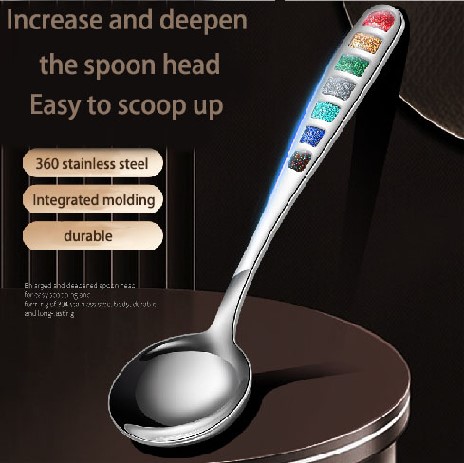 DINUO Stainless Steel Spoon Colorful Enamel European Spoon Western Food Spoon JYDN-L-083