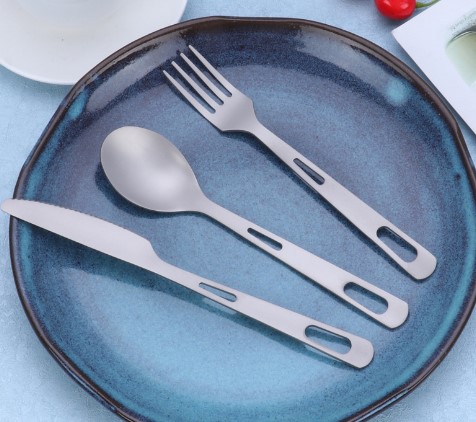 DINUO Titanium Tableware Knife Fork Spoon Set Lightweight Camping Practical Tableware Set JYDN-L-115