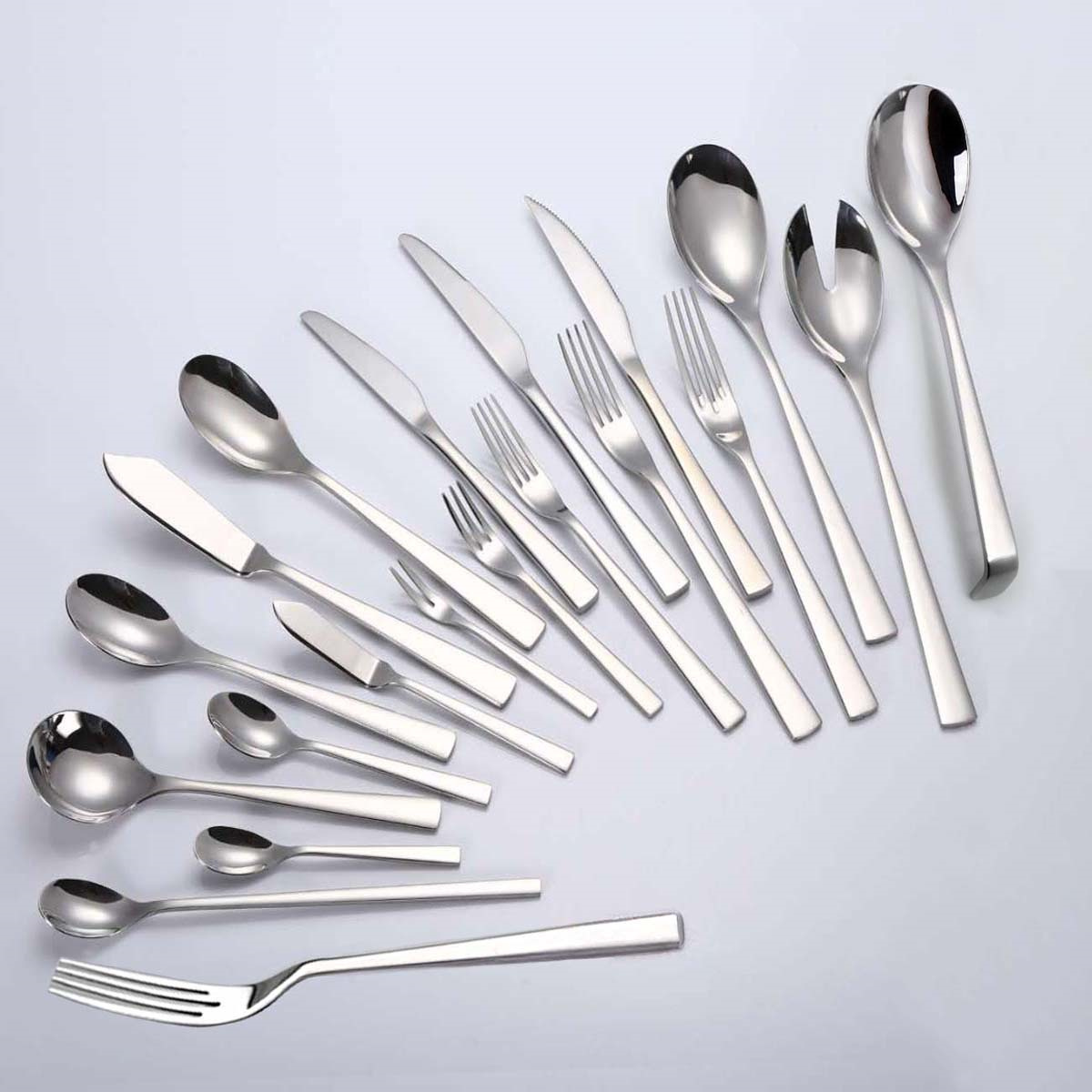 DINUO eco-friendly silver tableware hotel restaurant stainless steel tableware set JYDN-L-067
