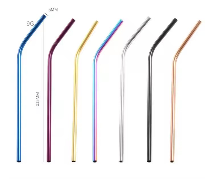DINUO stainless steel 6mm straw, environmentally friendly and reusable curved straw JYDN-L-166