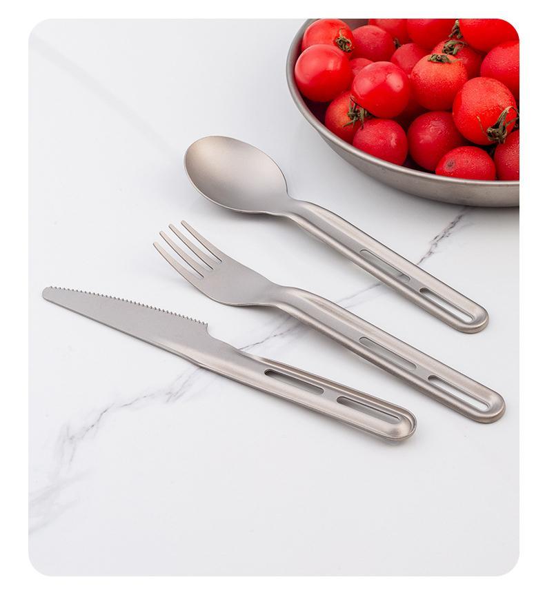 DINUO pure titanium camping knife, fork, spoon set picnic portable tableware JYDN-L-131