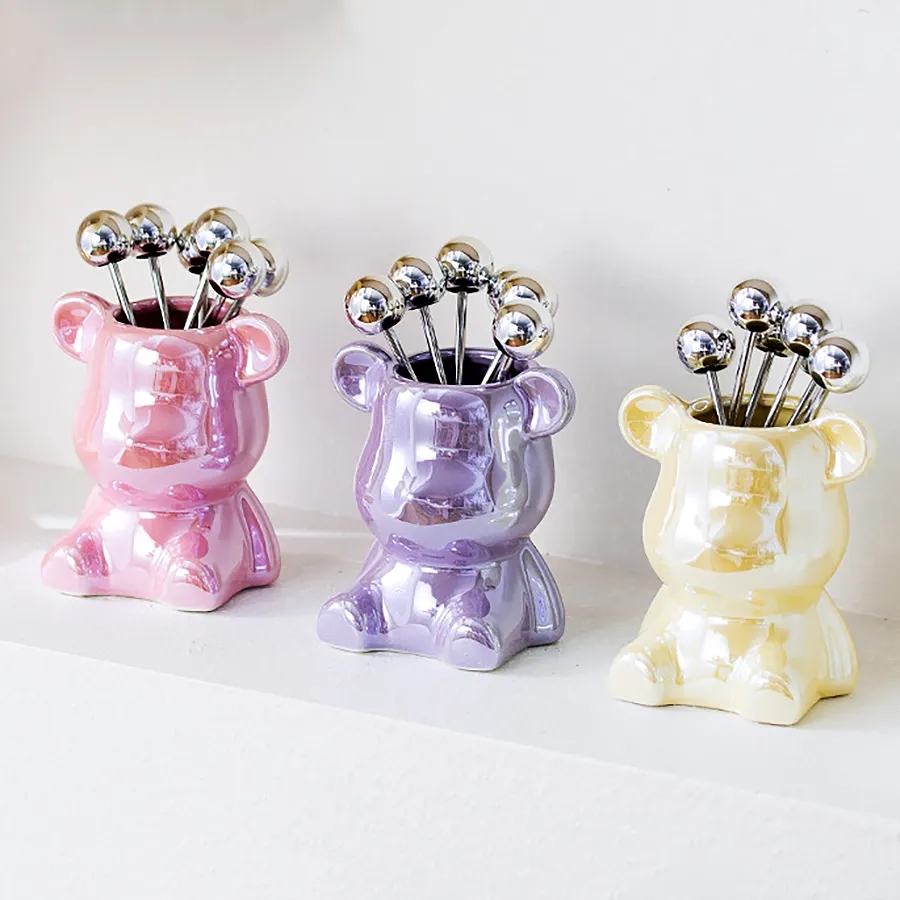 DINUO Ceramic bear candle containerJYDN-L-089