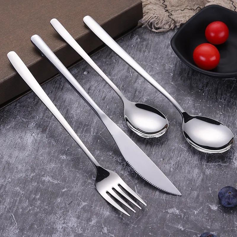 DINUO luxury tableware stainless steel knife spoon fork set wedding gold tableware JYDN-L-073