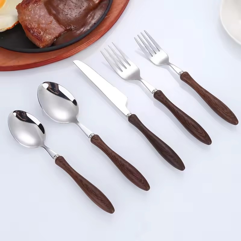 DINUO chicken wings wooden handle cutlery set JYDN-L-028