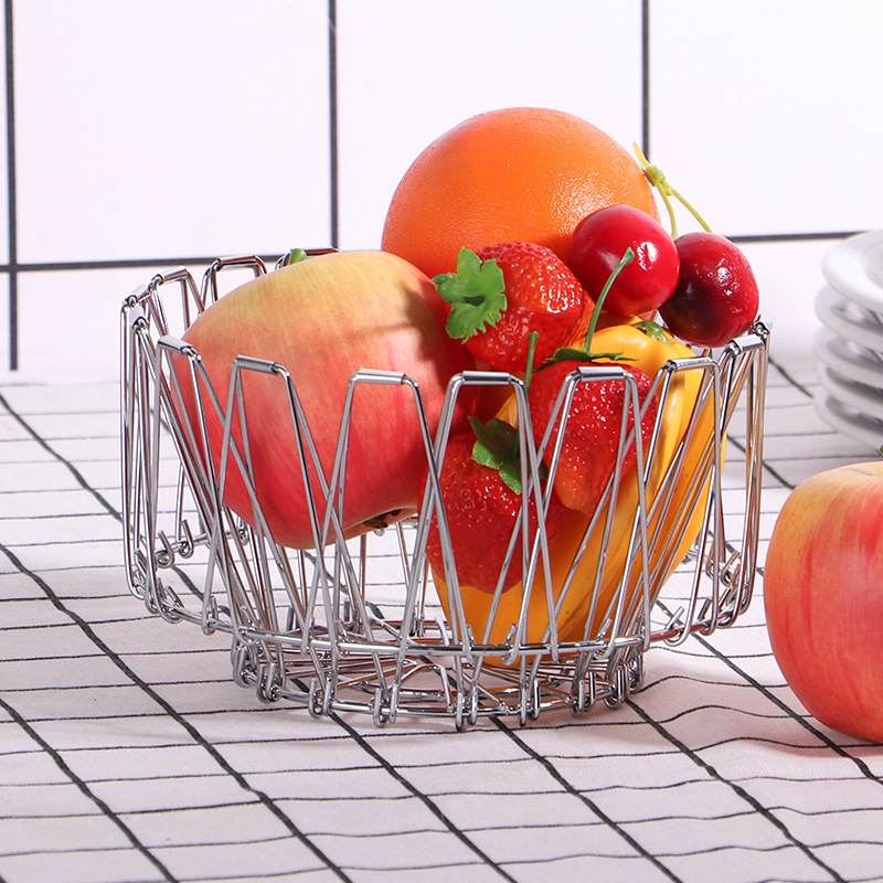 DINUO versatile fruit basket stainless steel creative retractable folding storage basket JYDN-L-202
